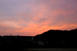 春の夕焼け