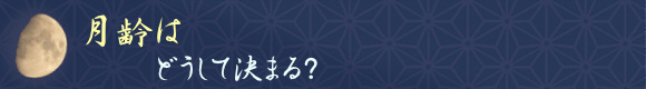 月齢はどうして決まる?